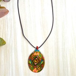 Chan Luu Original; Hand painted shell chord necklace. Excellent condition!